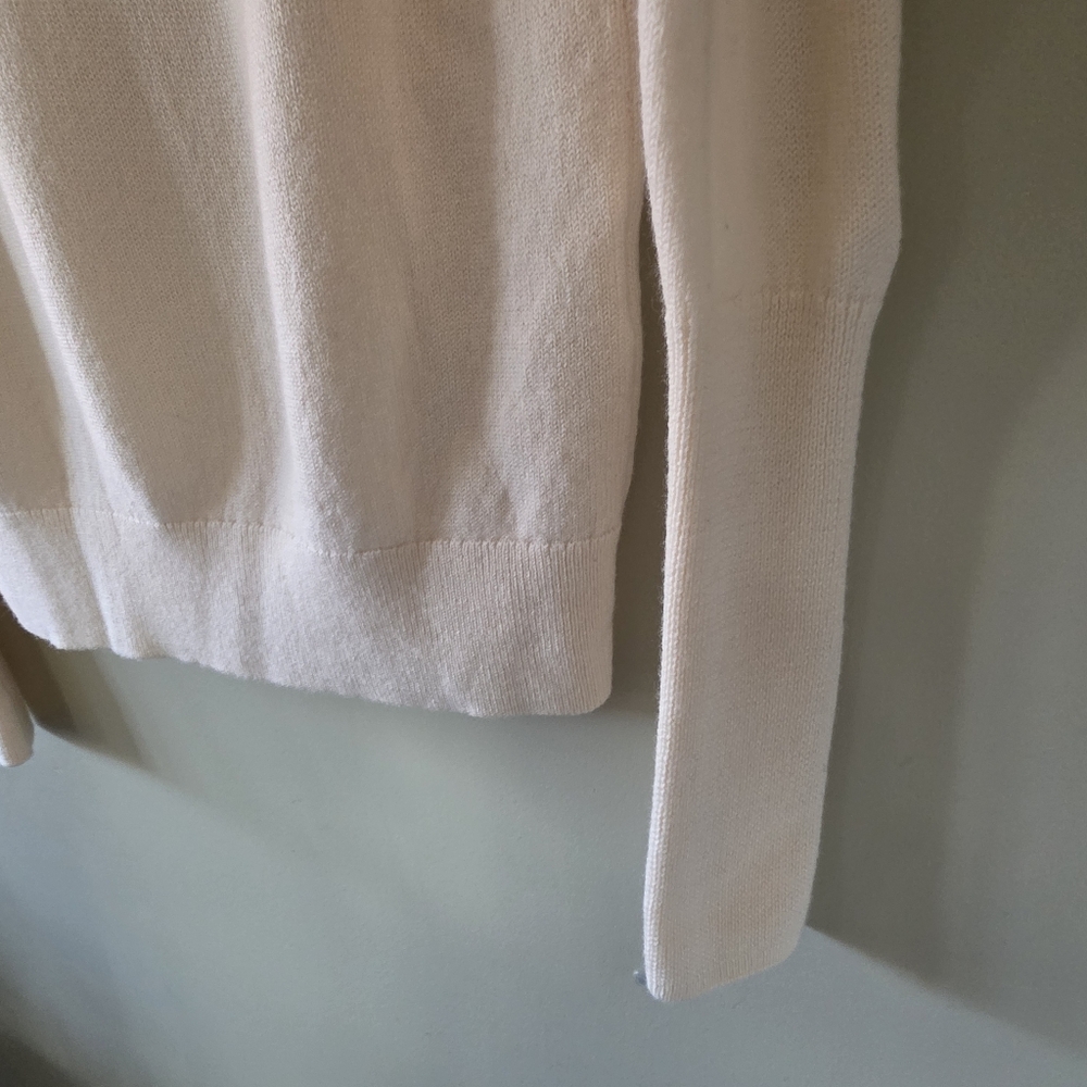 Wilfred S Modern Contemporary Minimalist Soft Girl Mock Neck Merino Wool Sweater - Picture 10 of 16